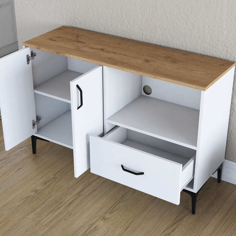 Mobiletto da cucina con ante cassetto e vano porta forno microonde cm 120x40x79h