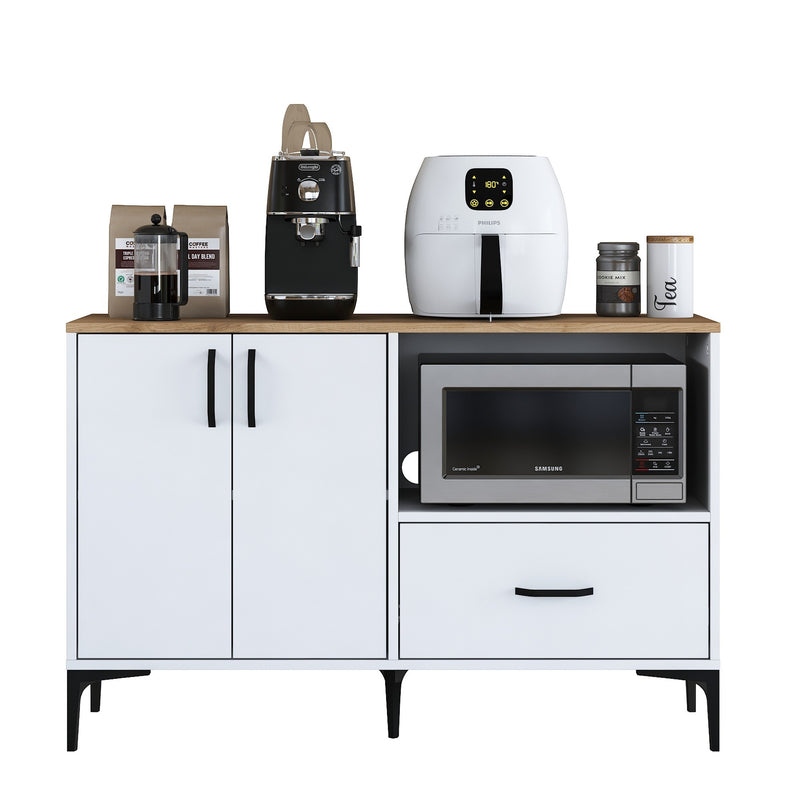 Mobiletto da cucina con ante cassetto e vano porta forno microonde cm 120x40x79h