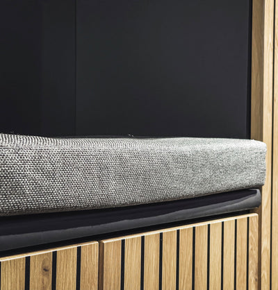 Katib - Set ingresso con armadio quercia e fantasia a righe cm 180x32x203h