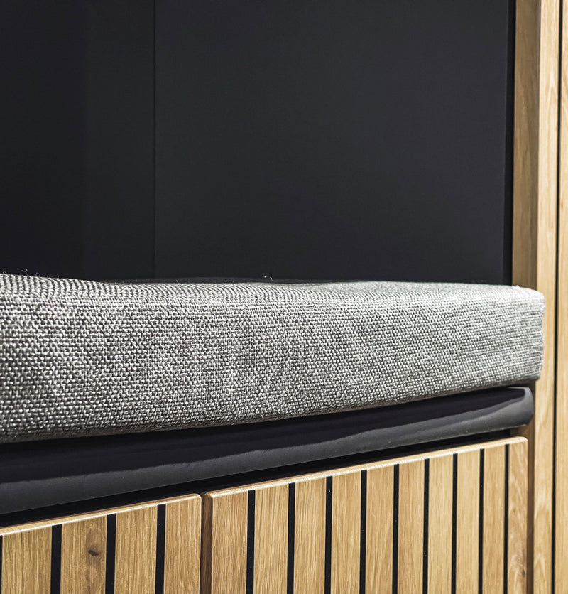 Katib - Set ingresso con armadio quercia e fantasia a righe cm 180x32x203h