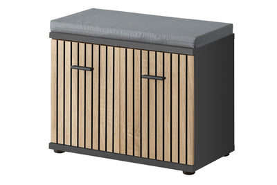 Katib - Set ingresso con armadio quercia e fantasia a righe cm 180x32x203h