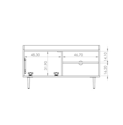 Mobile tv piccolo con ante e 2 vani colore rovere scuro cm 100x40x56h