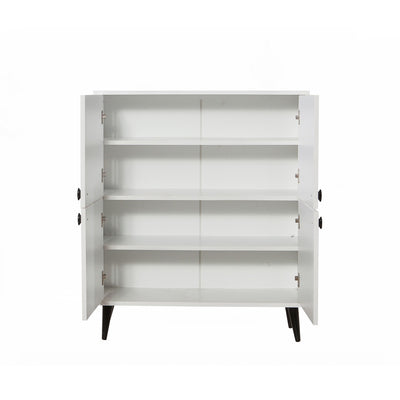 Mobiletto multiuso 4 ante per casa in legno con fantasia etnica cm 95x36x111h