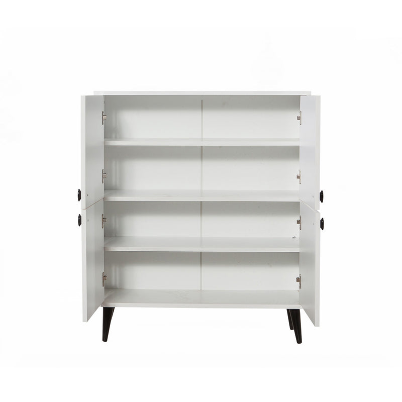 Mobiletto multiuso 4 ante per casa in legno con fantasia etnica cm 95x36x111h