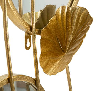Pannello design con specchi in metallo colore oro cm 65x8x88h