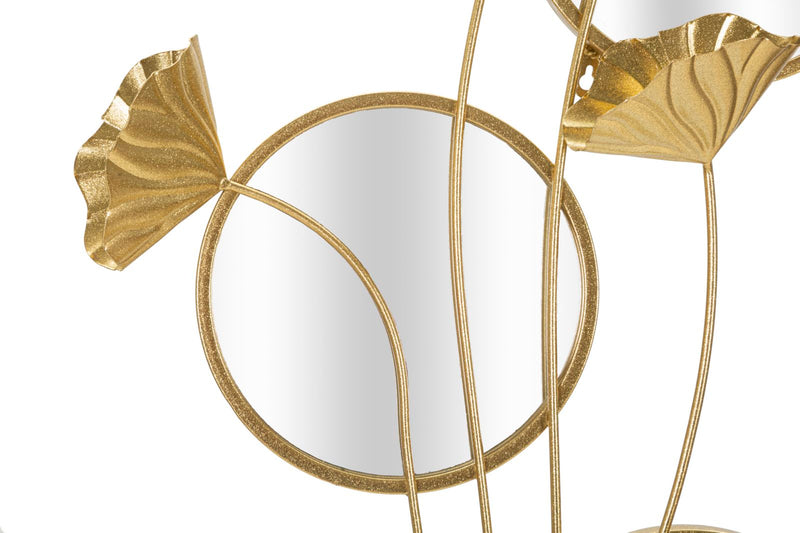 Pannello design con specchi in metallo colore oro cm 65x8x88h