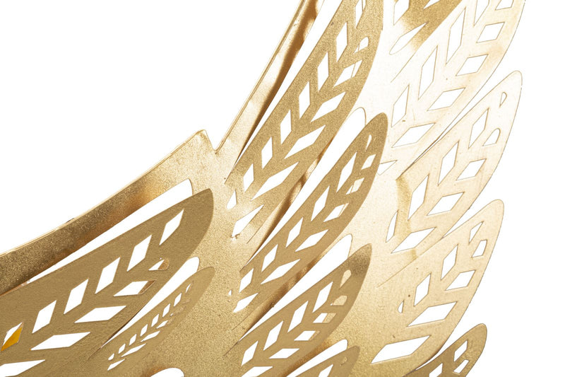 Decorazione da parete in metallo 3D con ali dorate cm 182x3x43h