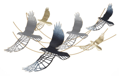 pannello moderno decorativo design in metallo sagomato con uccelli 