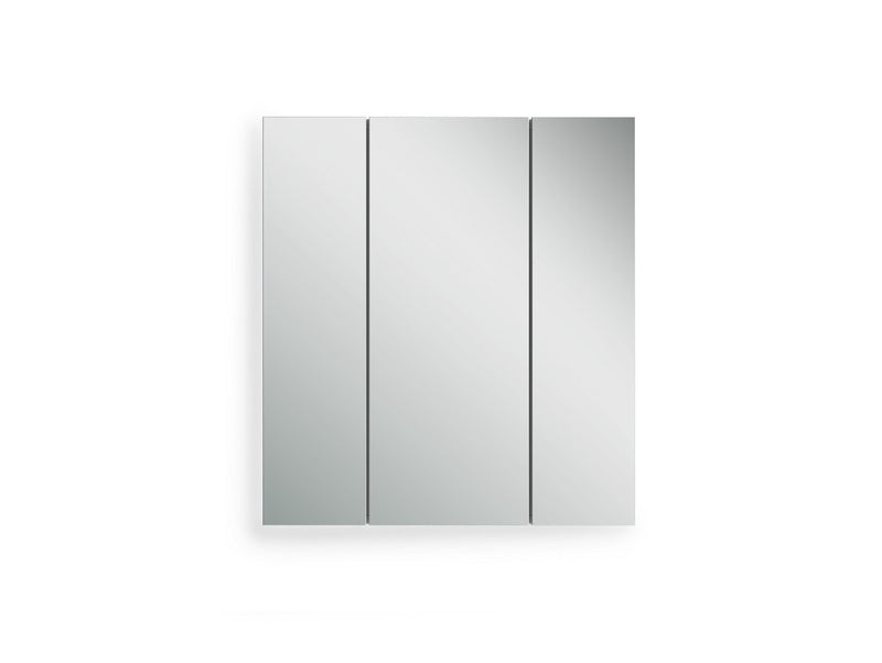 Pensile da bagno 3 ante con specchio colore bianco lucido cm 64x17x70h