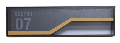 Pensile da parete mensola con anta e vano in legno per cameretta cm 130x32x35h