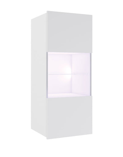 Parete attrezzata living con vetrine e porta tv colore bianco