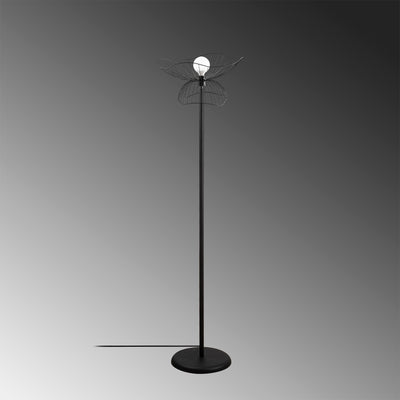 Lampada moderna da pavimento per salotto in metallo colore nero cm 50x148h