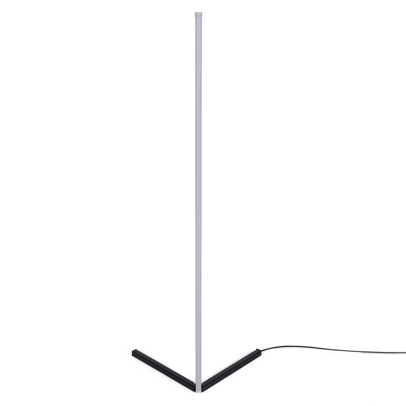 Lampada da terra minimal in alluminio a led multicolore cm 30x30x120h