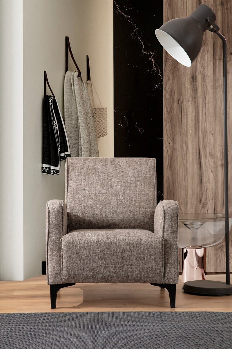 Poltrona design da soggiorno rivestimento in tessuto cm 78x78x87h