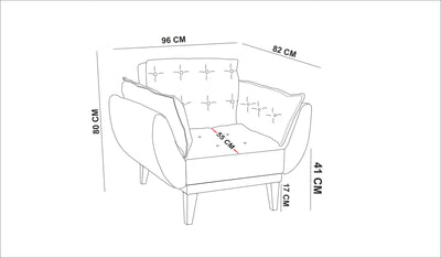 Poltrona per living in tessuto antracite schienale ribaltabile cm 96x82x80h