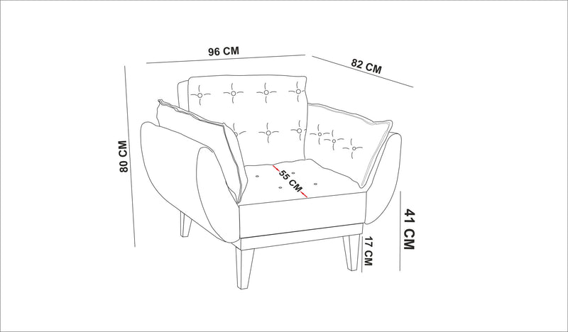 Poltrona per living in tessuto antracite schienale ribaltabile cm 96x82x80h