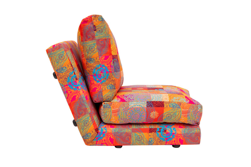 Poltrona moderna letto pieghevole rivestimento in tessuto fantasia cm 60x68x62h