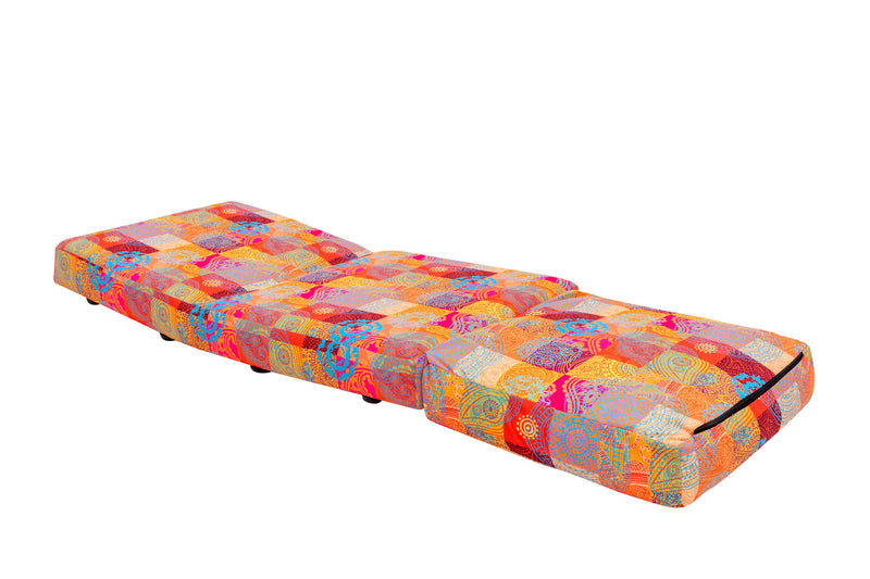 Poltrona moderna letto pieghevole rivestimento in tessuto fantasia cm 60x68x62h