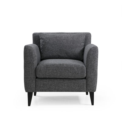 Poltrona salotto imbottita moderna in tessuto grigio cm 80x76x83h