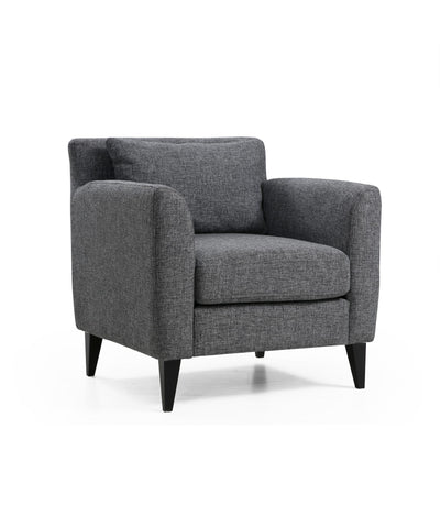 Poltrona salotto imbottita moderna in tessuto grigio cm 80x76x83h
