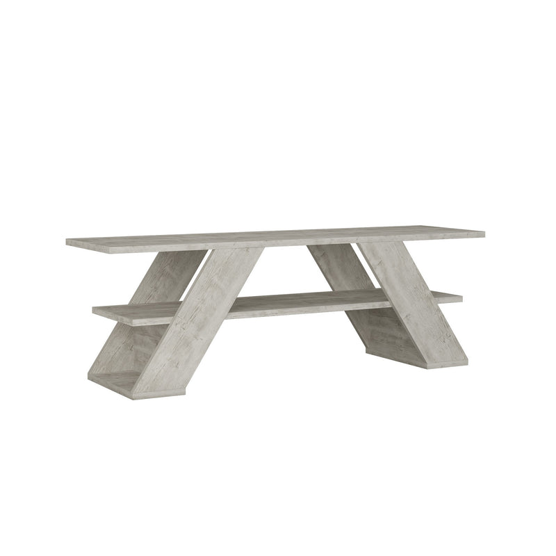 Mobiletto tv 2 piani design con gambe oblique in legno minimal cm 120x34x40h - vari colori