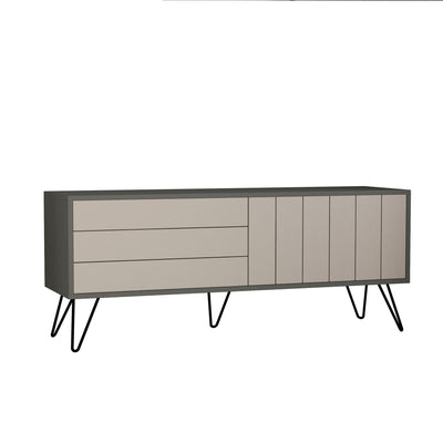 Porta tv moderno 2 ante a ribalta in legno con linee cm 139x36x57h - vari colori