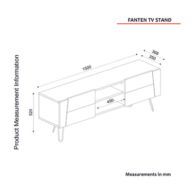 Mobile porta televisore con ante e vani in legno quercia nero e marmo cm 150x36x52h