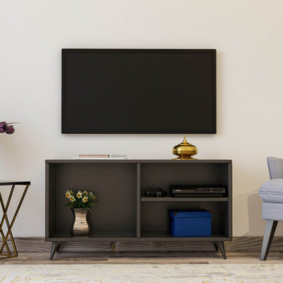 mobiletto porta tv piccolo da cm 100 con 3 vani in legno colore antracite