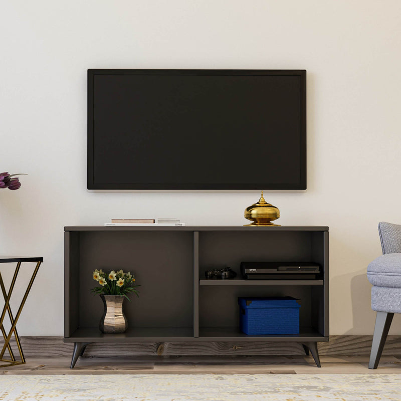 mobiletto porta tv piccolo da cm 100 con 3 vani in legno colore antracite