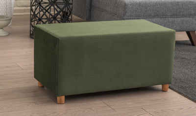 pouf poggiapiedi rettangolare moderno in tessuto colore verde