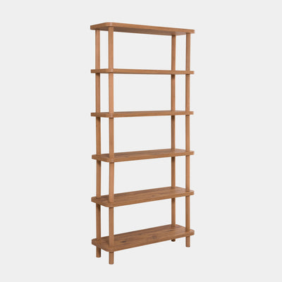 Libreria moderna scaffale 6 ripiani in legno naturale cm 80x28x168h