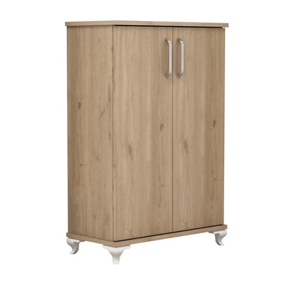 Scarpiera mobile multiuso con ripiani in legno naturale cm 72x33x100h - vari colori