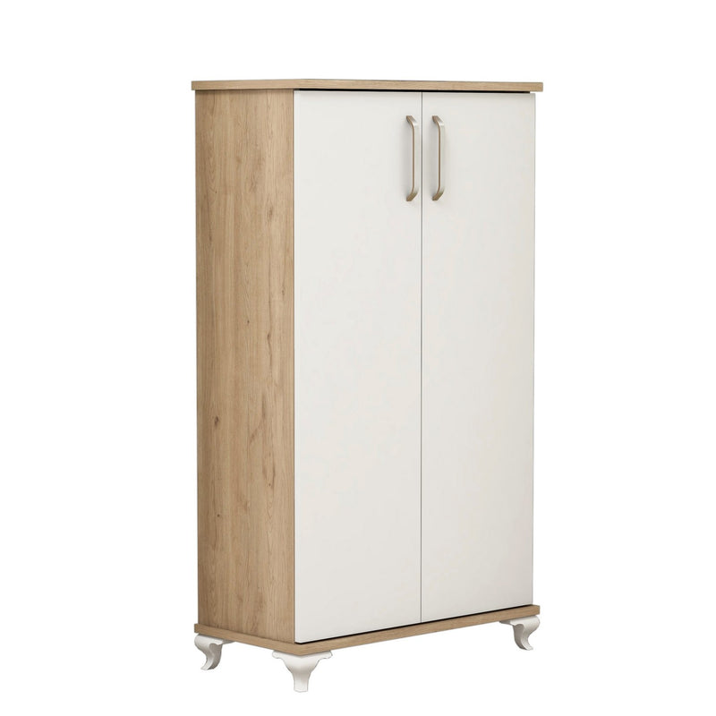 Scarpiera moderna 2 ante 6 vani interni in legno per ingresso funzionale cm 72x32x120h - vari colori