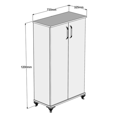 Scarpiera moderna 2 ante 6 vani interni in legno per ingresso funzionale cm 72x32x120h - vari colori