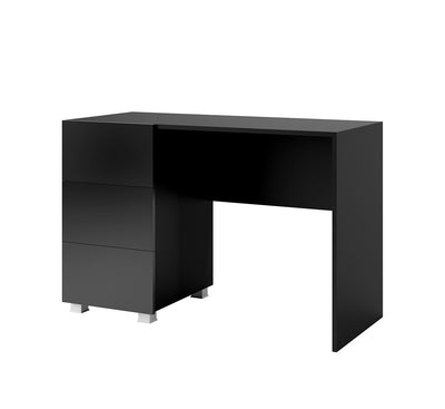 Scrivania colore nero con 3 cassetti design moderno cm 110x50x77h