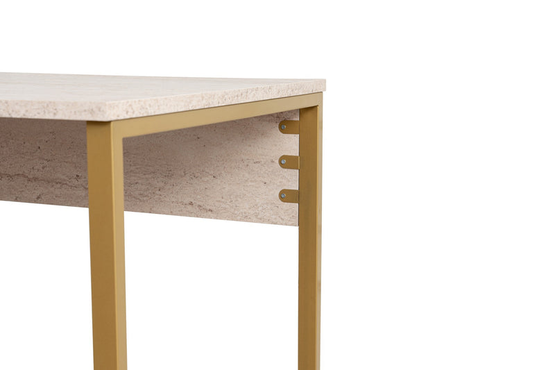 Scrivania moderna con doppia postazione e vano centrale colore travertino cm 240x60x74h