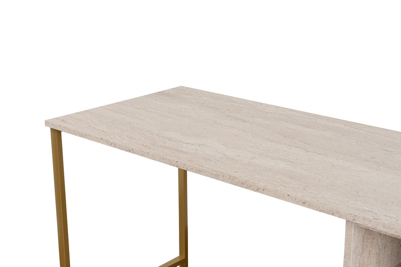 Scrivania moderna con doppia postazione e vano centrale colore travertino cm 240x60x74h
