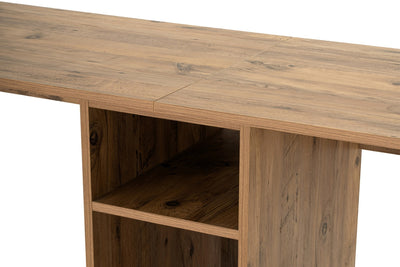 Scrivania moderna stile industrial con doppia postazione e vano centrale cm 240x60x74h