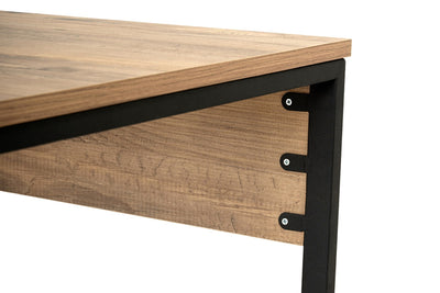 Scrivania moderna stile industrial con doppia postazione e vano centrale cm 240x60x74h