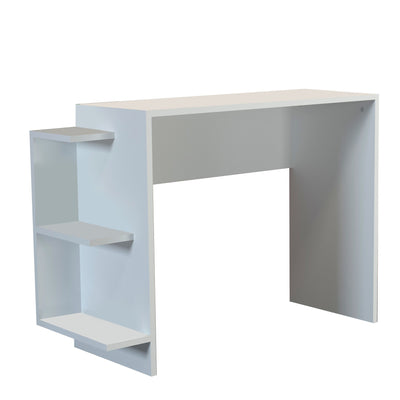Scrivania con libreria laterale in legno bianco cm 104x40x73h