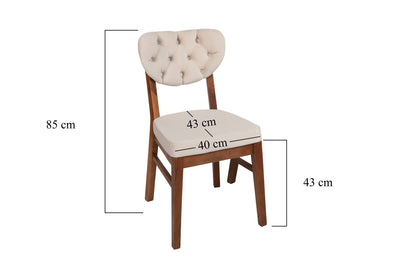Set da 2 Sedia in legno colore noce seduta e schienali in velluto lavorato cm 41x43x86h