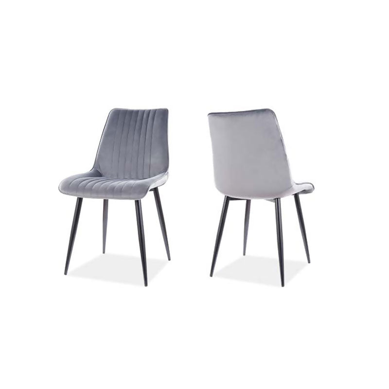 sedi living seduta imbottita rivestita in velluto grigio gambe in metallo nero