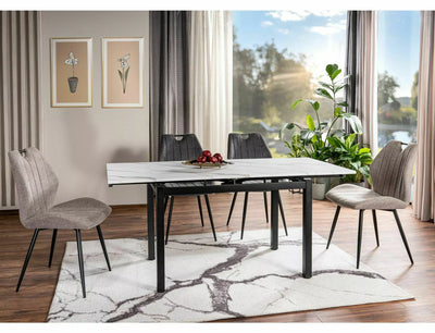 Set da 2 Sedia da cucina o salotto in tessuto grigio scuro con maniglia integrata