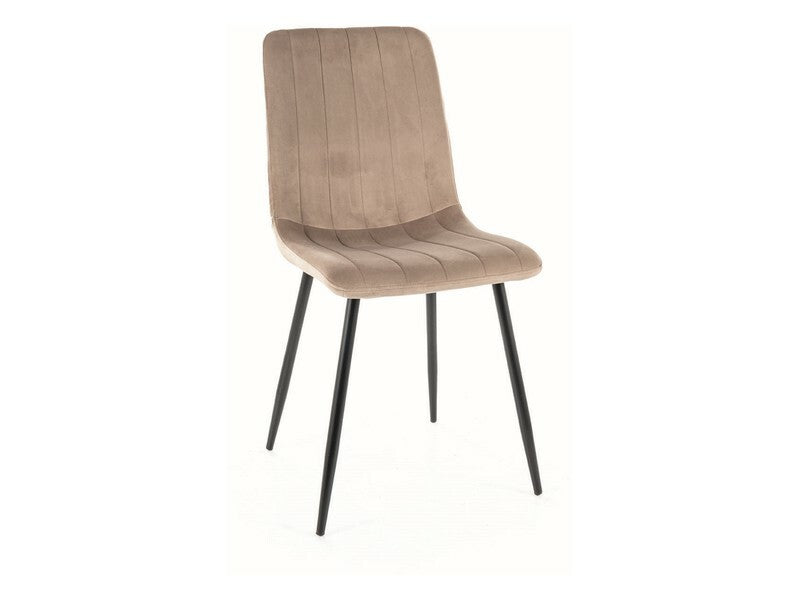 Set da 2 Sedia moderna da cucina o salotto in velluto con gambe in metallo nero - vari colori