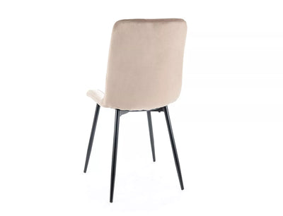 Set da 2 Sedia moderna da cucina o salotto in velluto con gambe in metallo nero - vari colori