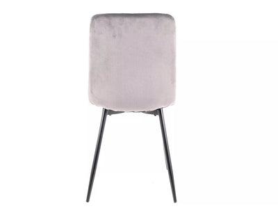 Set da 2 Sedia moderna da cucina o salotto in velluto con gambe in metallo nero - vari colori