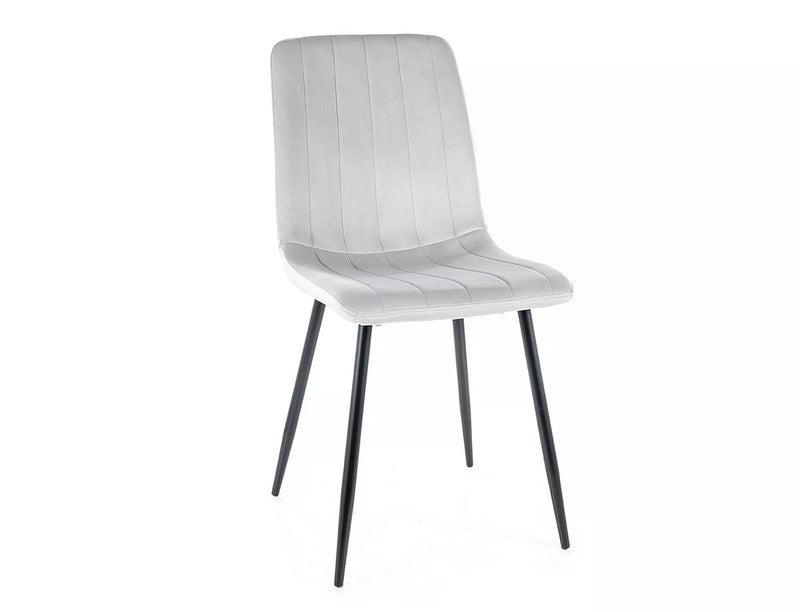 Set da 2 Sedia moderna da cucina o salotto in velluto con gambe in metallo nero - vari colori