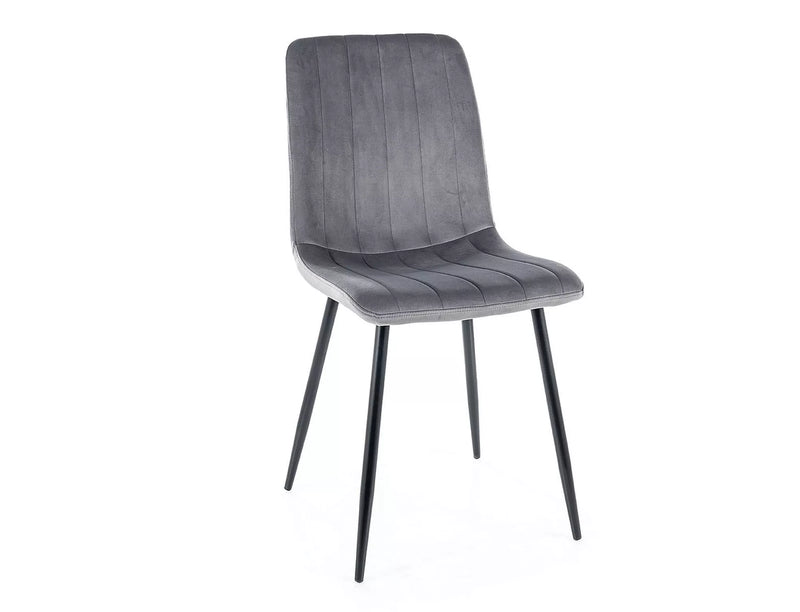 Set da 2 Sedia moderna da cucina o salotto in velluto con gambe in metallo nero - vari colori
