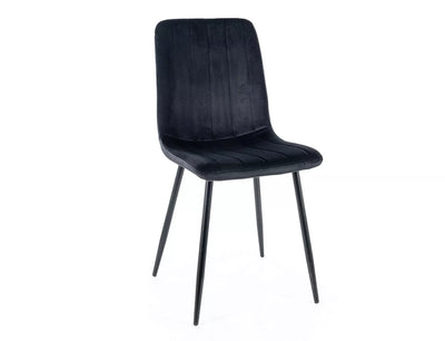 Set da 2 Sedia moderna da cucina o salotto in velluto con gambe in metallo nero - vari colori