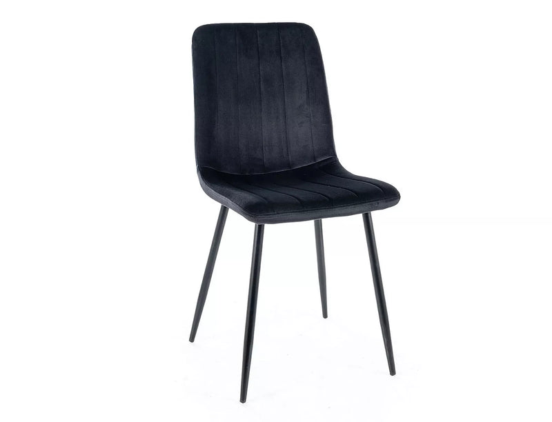 Set da 2 Sedia moderna da cucina o salotto in velluto con gambe in metallo nero - vari colori
